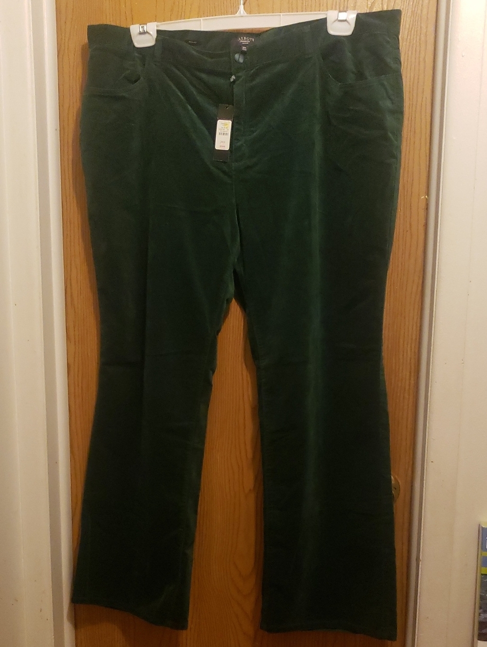 Talbots Dark Green Velour Heritage Boot Pants